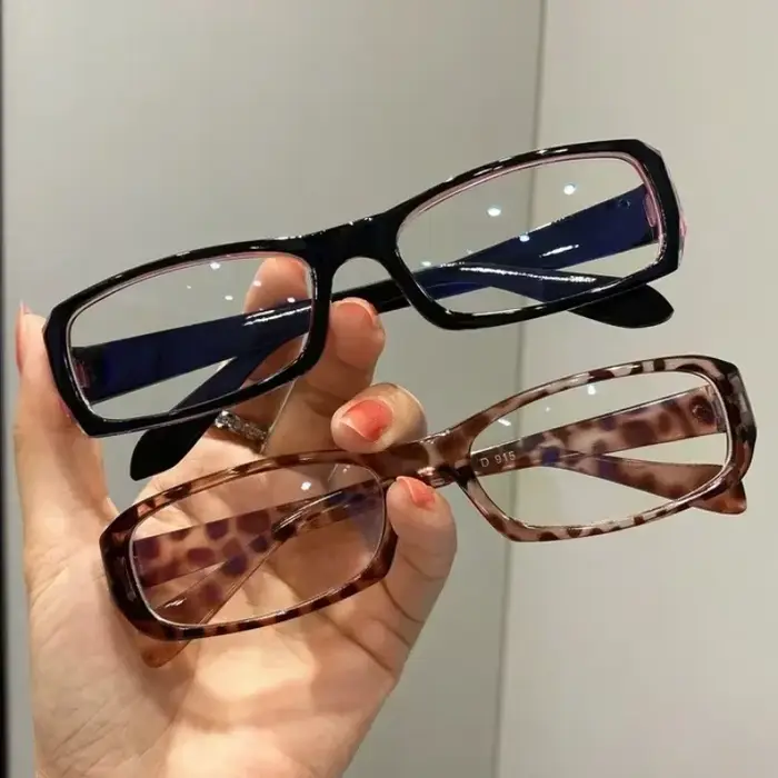 2024 Kroean Harajuku lunettes carrées cadre femmes mode plaine Anti-bleu