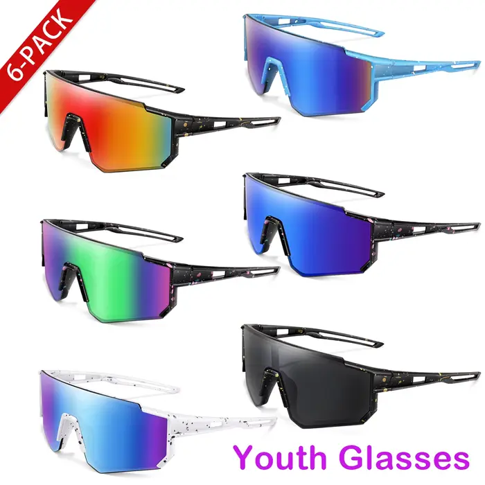 1/6 Paires de lunettes de soleil pour jeunes avec protection UV400 pour la vente en gros et au détail