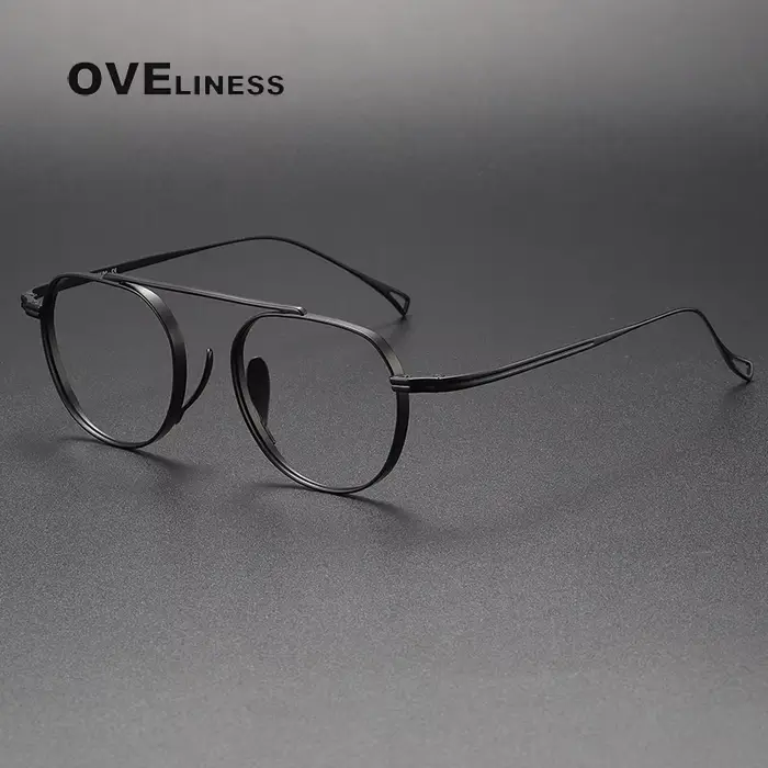 2025 pur titane lunettes cadre hommes femmes rétro Vintage carré Prescription lunettes mâle myopie o