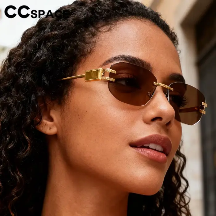 Lunettes de soleil rétro sans bords pour hommes et femmes