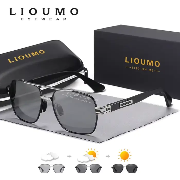 LIOUMO lunettes de soleil pour hommes de qualité supérieure lunettes de conduite photochromiques pol
