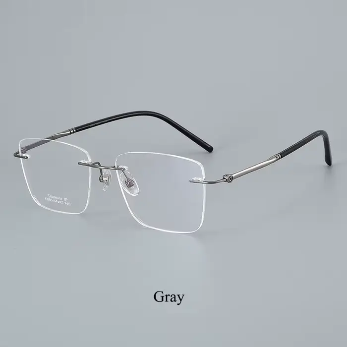 Nouveauté classique pur titane sans monture lunettes cadre hommes optique-lunetterie Simple élégant 