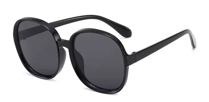 Lunettes de soleil classiques Vintage en plastique pour femmes, monture ronde surdimensionnée, marqu