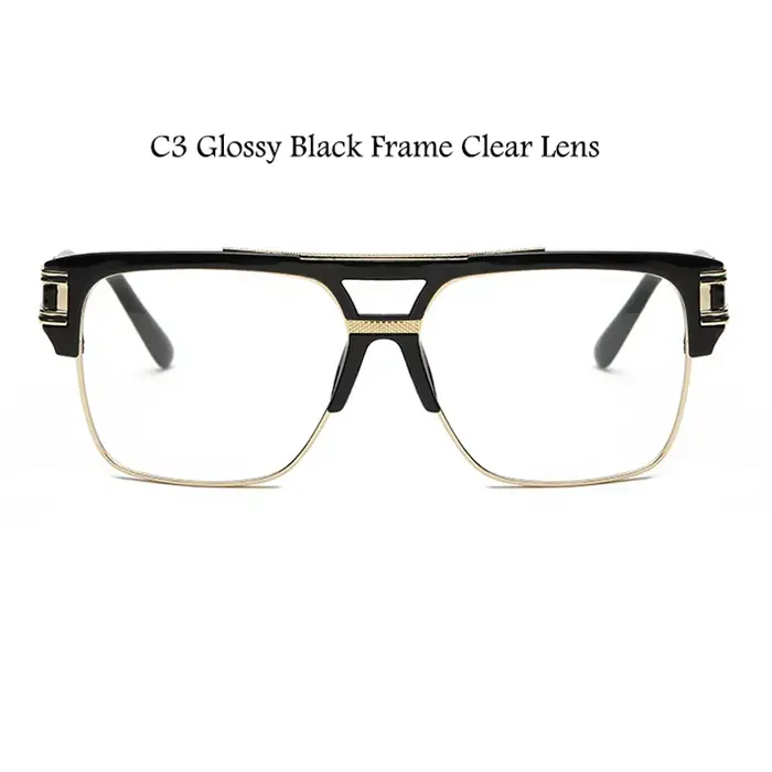 Marque de luxe lunettes carrées cadre nouvelles femmes hommes mode surdimensionné clair lentille Ant