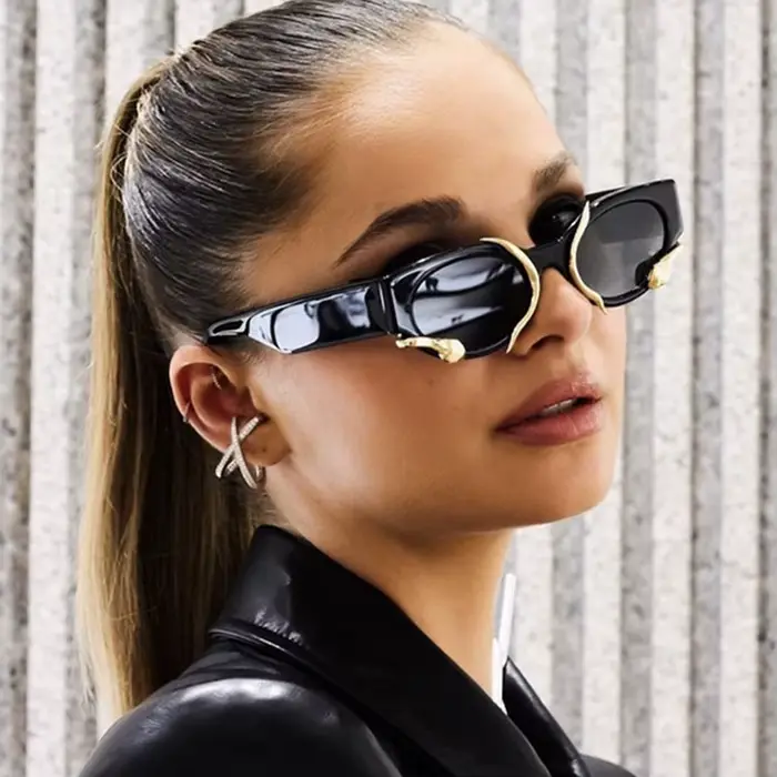 Lunettes de soleil œil de chat vintage pour hommes et femmes, lunettes de soleil de créateur de marque de luxe, lunettes de soleil punk tendance, nuances sexy pour dames, lunettes de salle, UV400