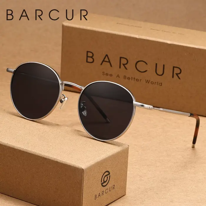 Lunettes de soleil polarisées BARCUR, fabriquées en acier inoxydable, lunettes de soleil légères pou