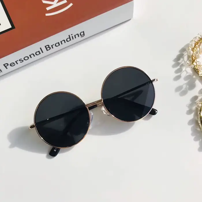 Lunettes de soleil polarisées John Lennon, monture métallique, rondes britanniques, pour sorties en