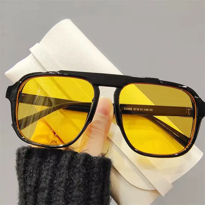 Lunettes de soleil oversize pour hommes, monture classique, grandes lunettes de sport, design vintag