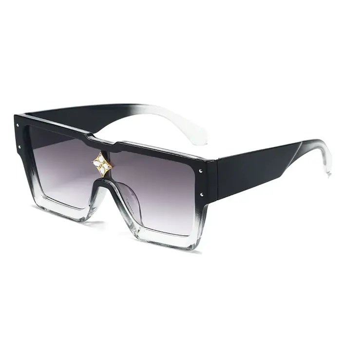 Lunettes de soleil carrées de luxe en diamant pour hommes et femmes, lunettes de soleil de marque de