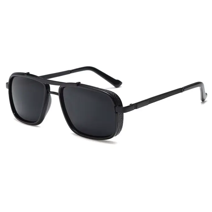CRIXALIS métal Steampunk lunettes de soleil pour hommes mode Rock Hip Hop lunettes de soleil mâle Pu