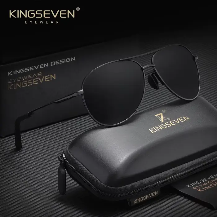 KINGSEVEN – lunettes de soleil polarisées de qualité, style pilote, UV400, monture en alliage, pour 