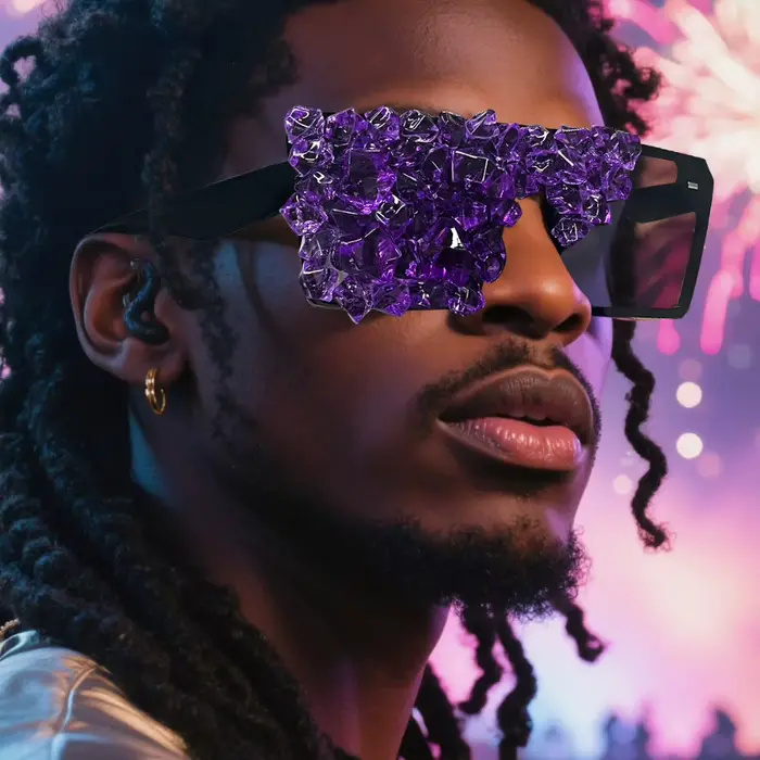 Nouvelles lunettes de mode en cristal de glace sans cadre