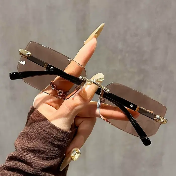 1 paire de lunettes carrées minimalistes sans monture pour hommes, verres transparents, pour un usag