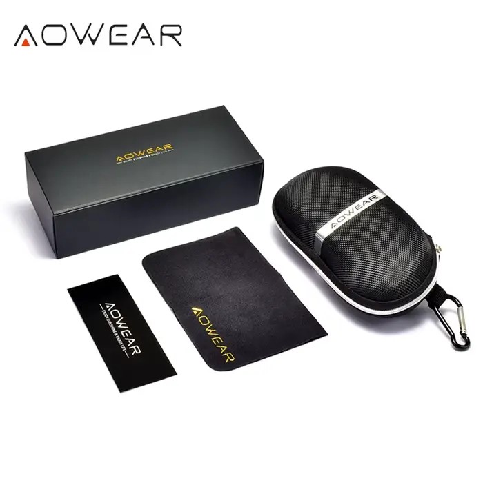 AOWEAR-Lunettes de soleil miroir sans monture pour hommes, lunettes de soleil polarisées, qualité de