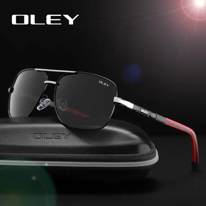 OLEY — Lunettes de soleil à verres polarisés pour hommes, mode contemporaine, protection des yeux, a