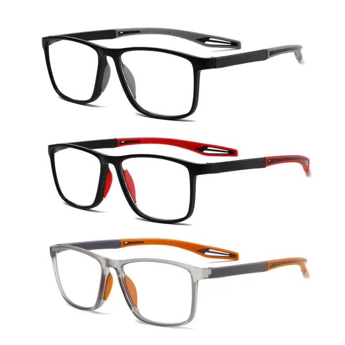 Trois paires de lunettes de lecture à grande monture élégantes et confortables, protection contre la