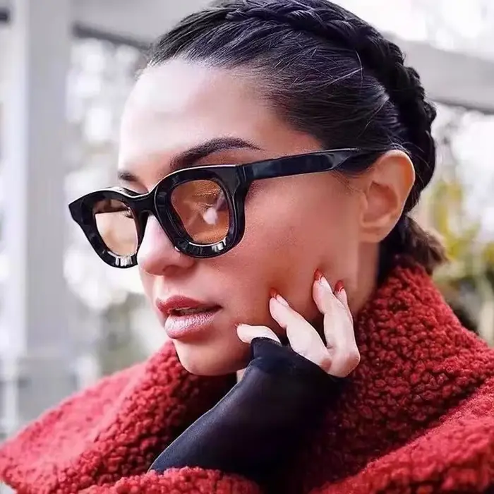 Randonnée 2024 nouveau ovale épais mode Anti lumière lunettes hommes femmes Punk marque rétro