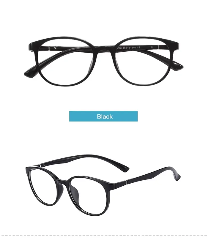 TR90 hommes femmes rond en plastique pleine jante lunettes Transparent élégant carré montures de lun