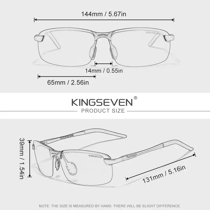 KINGSEVEN Lunettes de soleil de conduite pour hommes et femmes, classiques, sans monture, populaires
