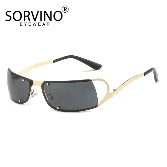 SORVINO-Lunettes de soleil sans monture pour hommes et femmes, lunettes de soleil futuristes, lunett