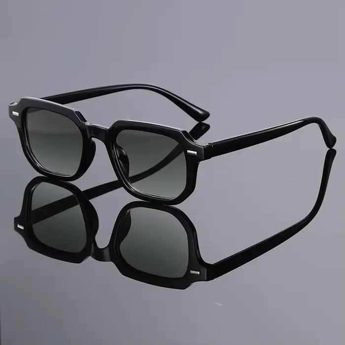 Lunettes à la mode pour hommes, nouvelle monture carrée tendance, rivets rétro Y2K, Festival de musi