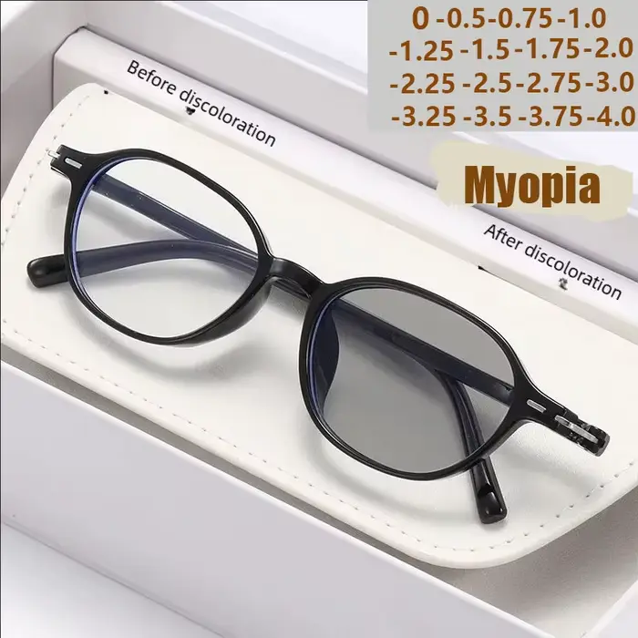 Nouvelles lunettes ovales rétro à couleur changeante