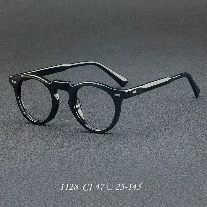1128 Monture de lunettes classique en fibre d'acétate, lunettes de lecture pour myopie semi-circulai