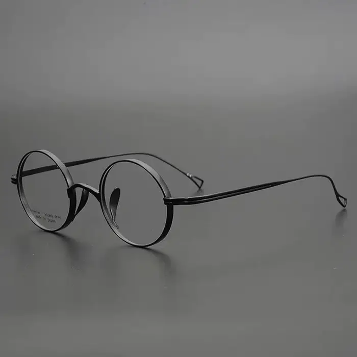 Japonais fait à la main Lennon petit rond titane lunettes cadre hommes rétro