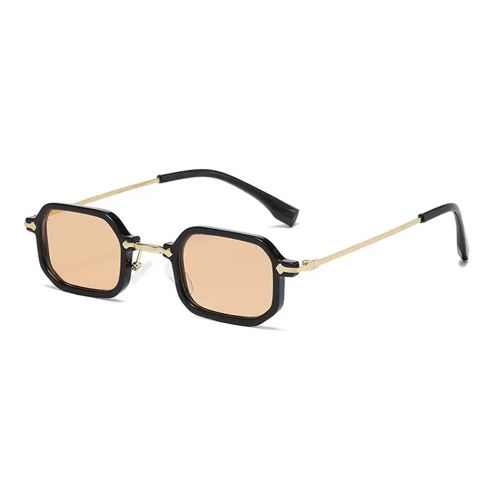 Lunettes de soleil rectangulaires à la mode, petite monture en métal, rétro, tendance, pour femmes, 