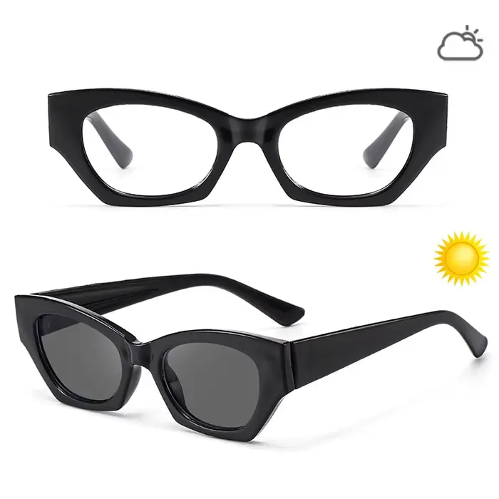 Lunettes de soleil photochromiques œil de chat pour femme, petites lunettes de soleil pour femme, pr