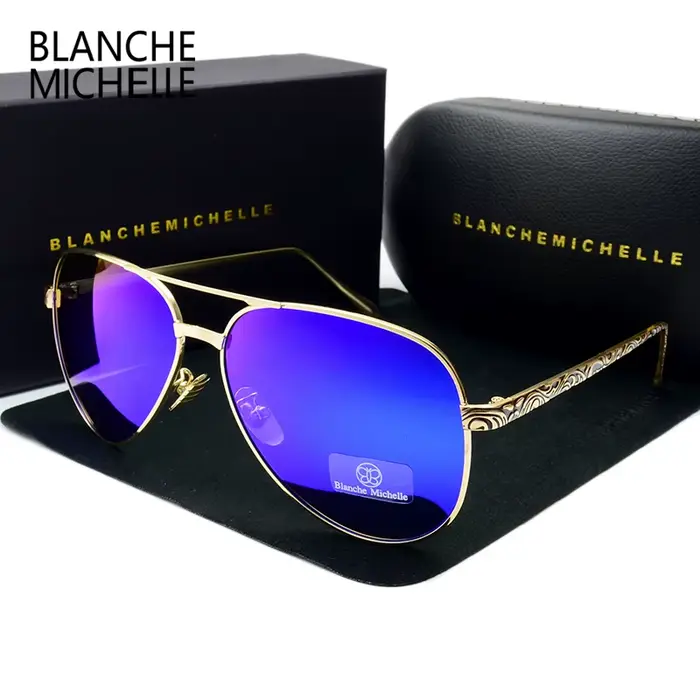 Okulary-Lunettes de soleil polarisées UV400 pour femmes, lunettes de soleil pilote, miroir vintage, 