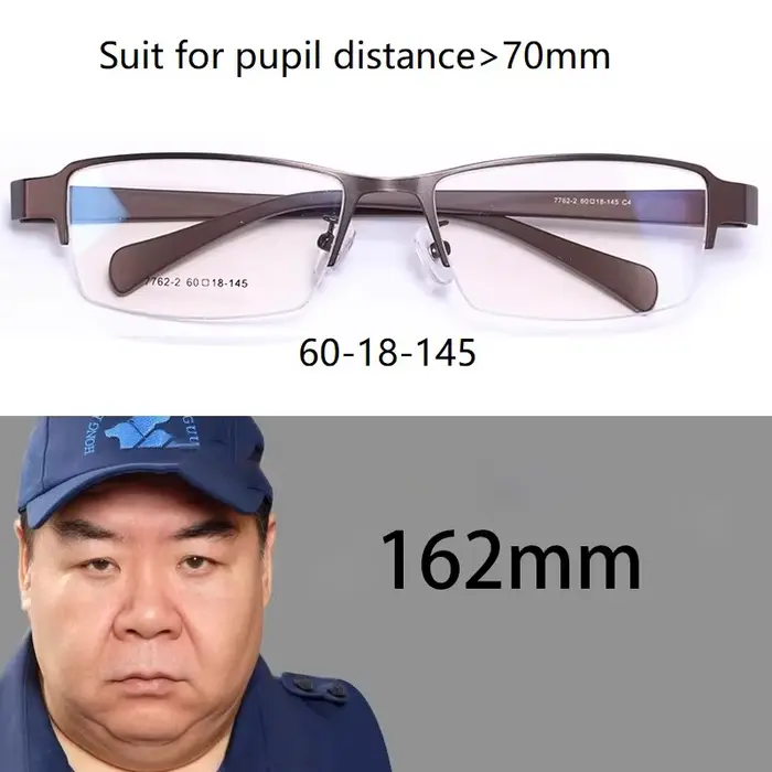 Janvancy 160mm 170mm surdimensionné hommes lunettes cadre énormes grandes