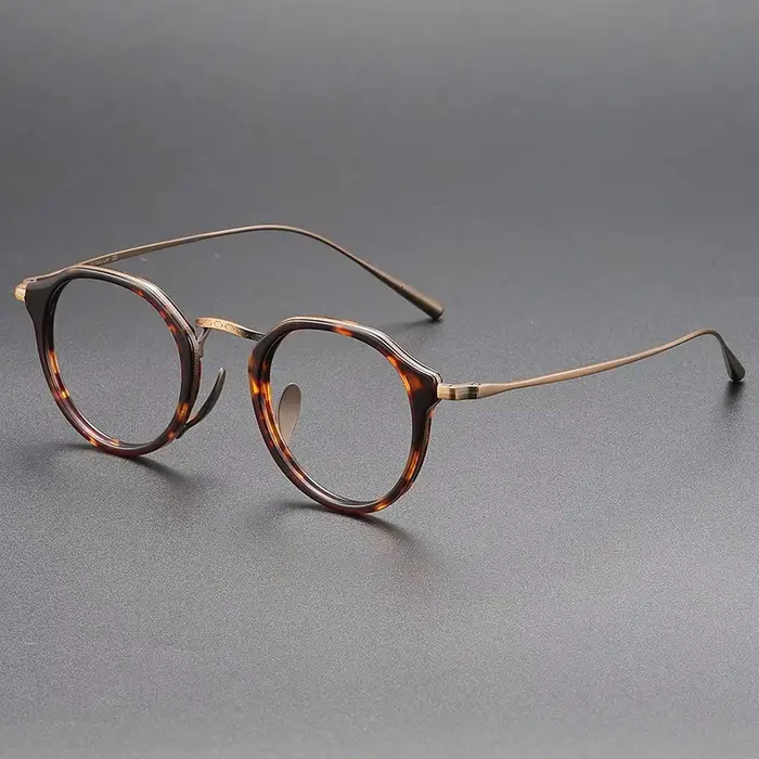 Montures de lunettes en titane et acétate, style rétro rond irrégulier, pour hommes et femmes, lunet