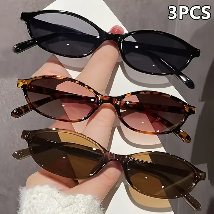 3 paires de lunettes de soleil tendance pour femmes, idéales pour la décoration quotidienne et la ph