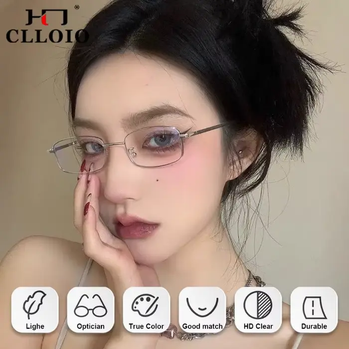 CLLOIO luxe femmes Rectangle myopie Prescription lunettes optiques haute qualité Anti lumière bleue photochromique