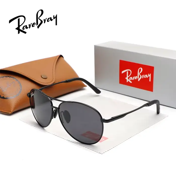 RareBray classique pilote lunettes de soleil polarisées hommes de luxe en métal noir Aviation lunett
