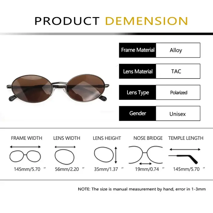 Lunettes de soleil polarisées ovales tendance pour femmes