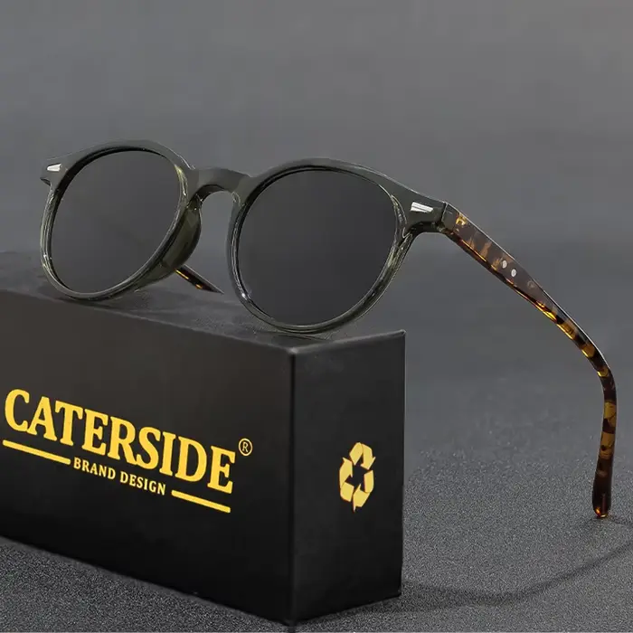 CATERSIDE – lunettes de soleil polarisées pour hommes et femmes, design à monture ronde, verres TAC,