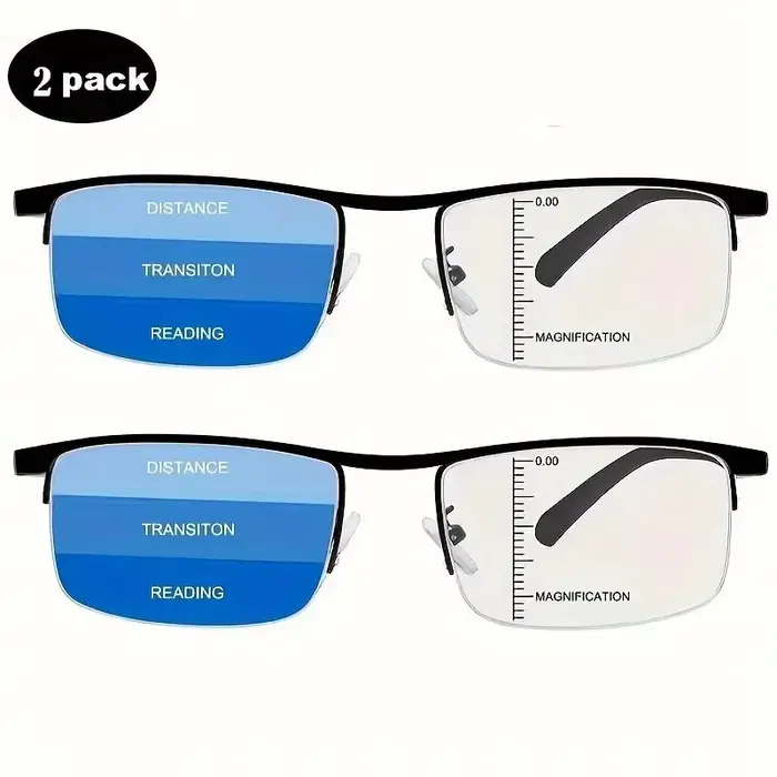 Lunettes de lecture multifocales progressives 2 pièces, lunettes presbyopes anti-lumière bleue, verr