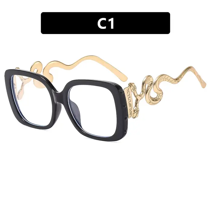 Grand carré Anti bleu lumière lunettes femmes 2025 nouvelle mode Unique jambe de serpent conception 