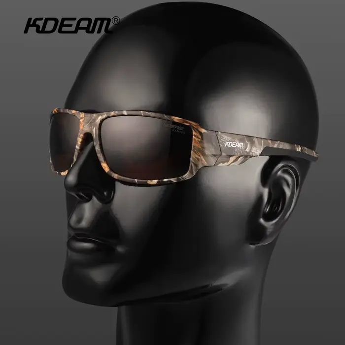 KDEAM Performance lunettes de soleil polarisées pour hommes motif d'impression conception cadre lune