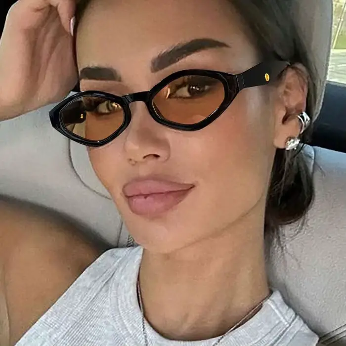 Mode lunettes De soleil œil De chat Vintage marque De luxe concepteur noir irrégulier losange dames