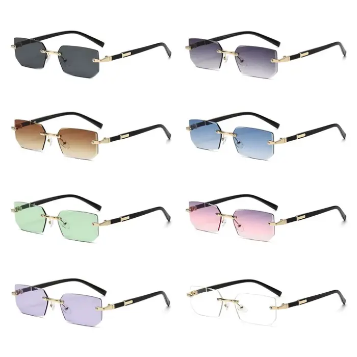 Lunettes de soleil tendance sans monture pour hommes et femmes