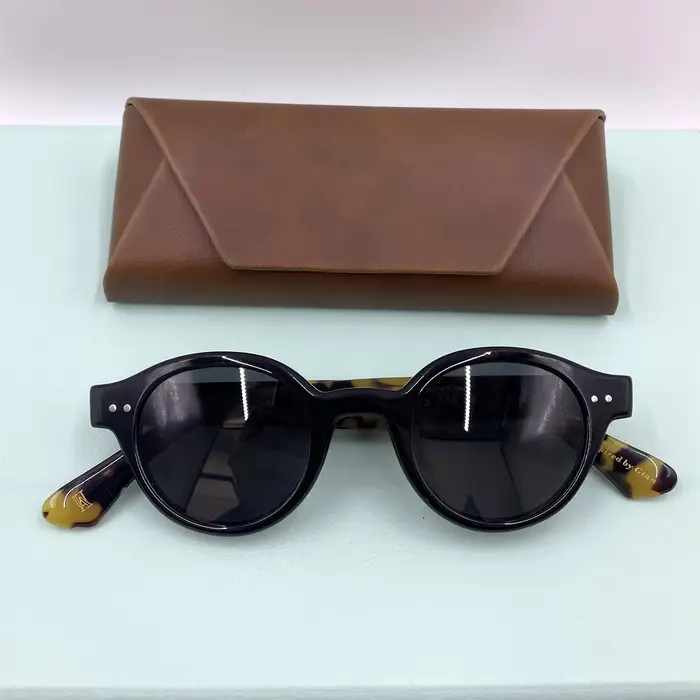 Lunettes de soleil rondes en acétate faites à la main pour hommes et femmes, lunettes de soleil UV40