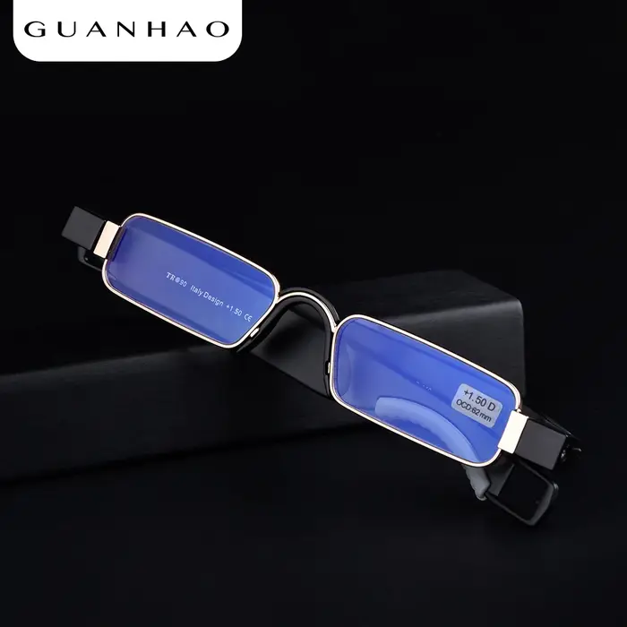 Guanhao Aniti Bue-Lunettes de lecture pliantes à rayons lumineux pour hommes et femmes, Dioptrie rot