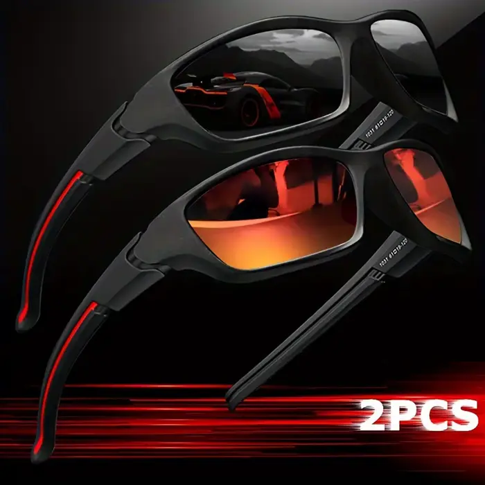 Lunettes polarisées à la mode, 2 pièces, Cool Fantasy avancé, Sports de plein air pour hommes et fem