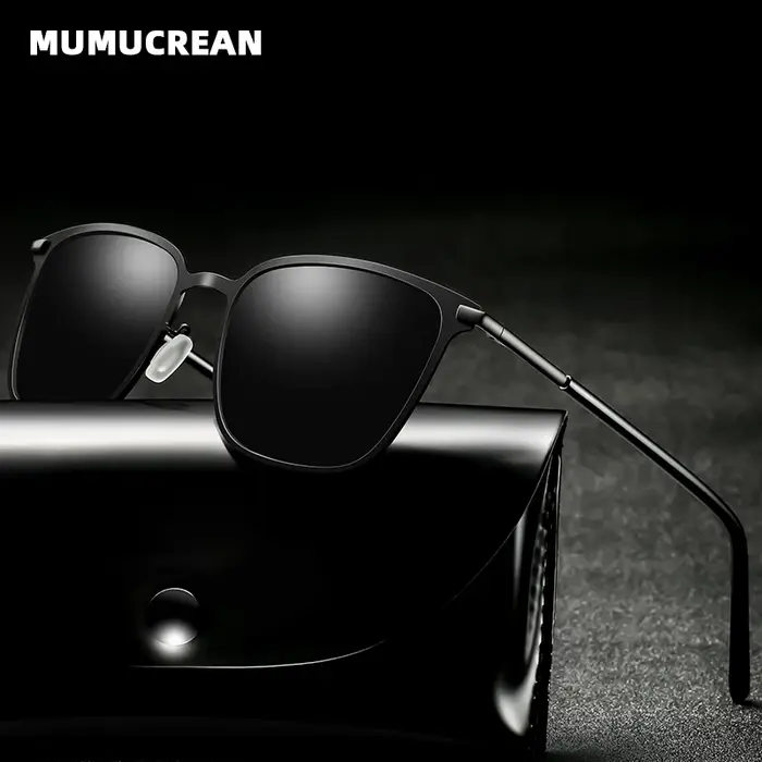 Lunettes de soleil pour hommes nouveauté lunettes de soleil polarisées carrées pilote en métal lunet