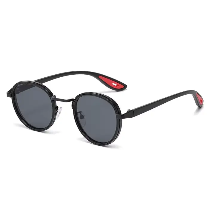 Lunettes de soleil rondes rétro pour hommes et femmes, monture en métal vintage, lunettes de soleil 