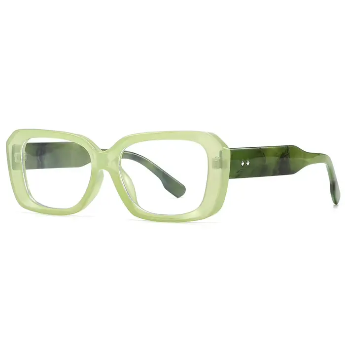 Lunettes de lecture vertes élégantes pour femmes, marque de luxe, carré, filtre de lumière bleue, op