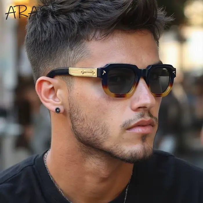 Lunettes de soleil polarisées carrées pour hommes 2026 – Marque de luxe, style vintage, rectangulair